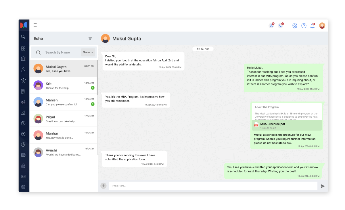 Chat Dashboard