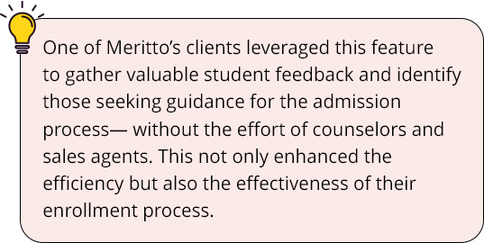 Collect feedback from students without the counsellors efforts
