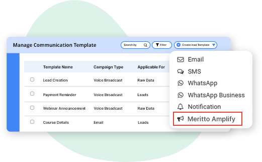 Create and manage meritto amplify