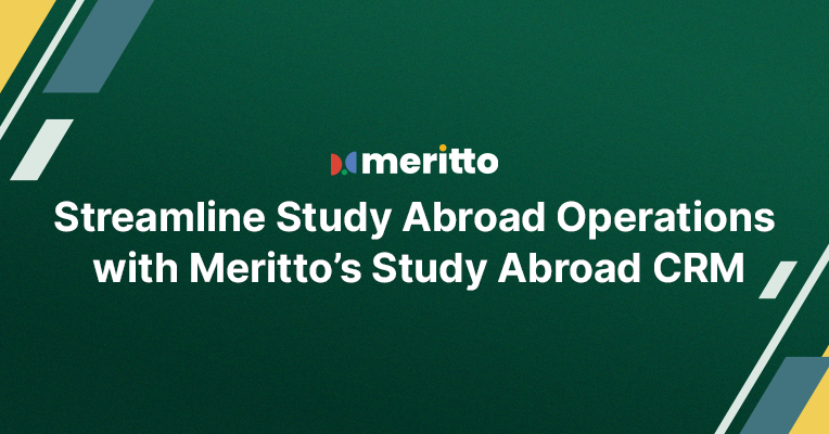 Meritto’s Study Abroad CRM platform designed to streamline lead management, automate workflows, and improve client communication for education consultancies.