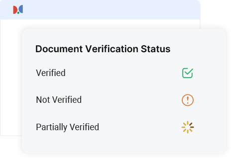 Clear verification status tracking