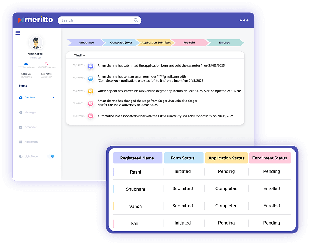Real-time data sync with universities for 360 visibility