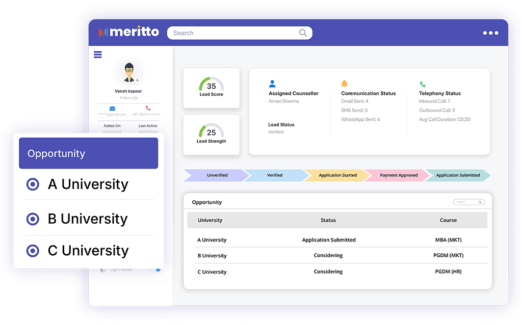 Seamless management of multiple interests
