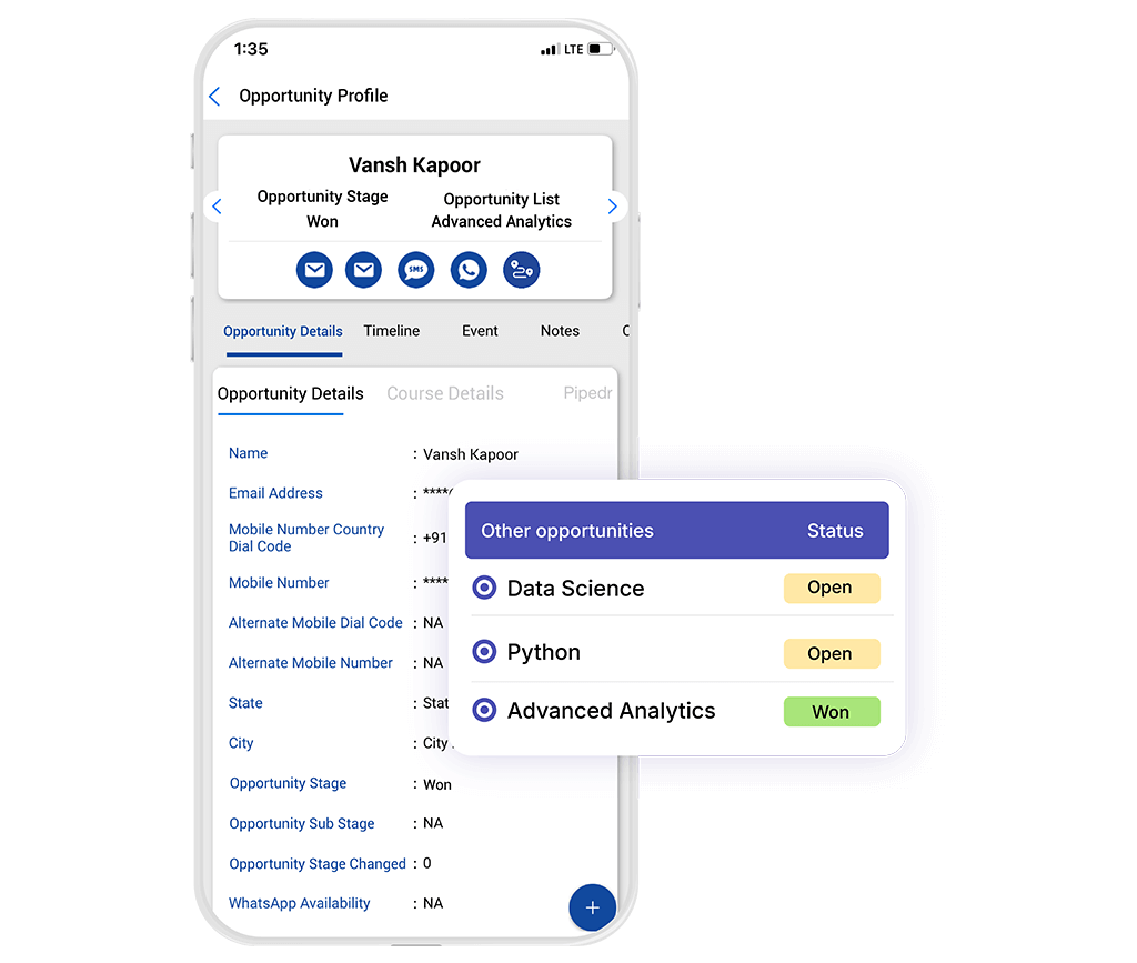 Nurture your opportunities on the go with Meritto's mobile app