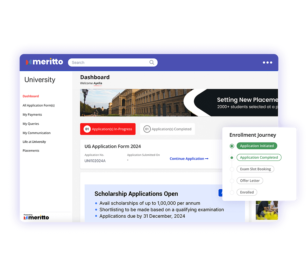 Manage the end-to-end student journey