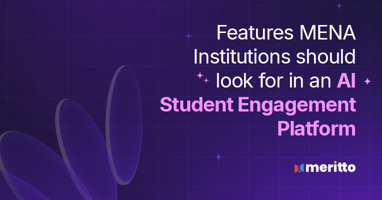An AI-driven student engagement dashboard highlighting personalized communication, predictive analytics, and automated enrollment processes.