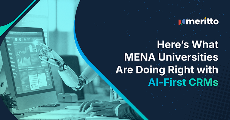 A university admissions dashboard displaying predictive analytics insights for optimizing student recruitment and engagement.