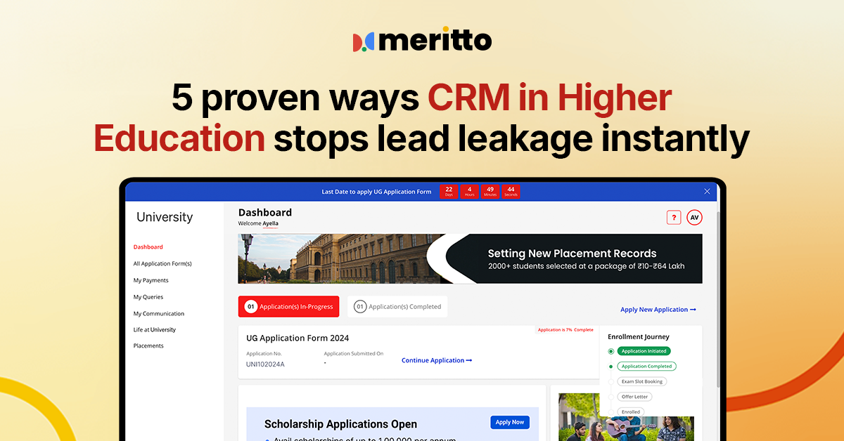University admission team using Meritto’s CRM in higher education to manage student leads.