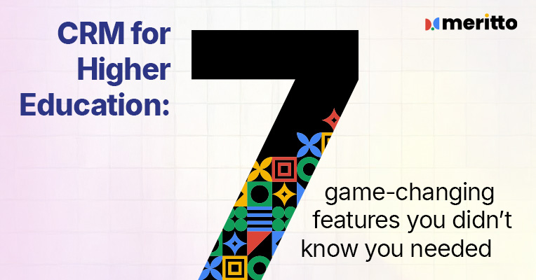 Illustration of university teams using Meritto’s CRM to automate admissions and engage students.