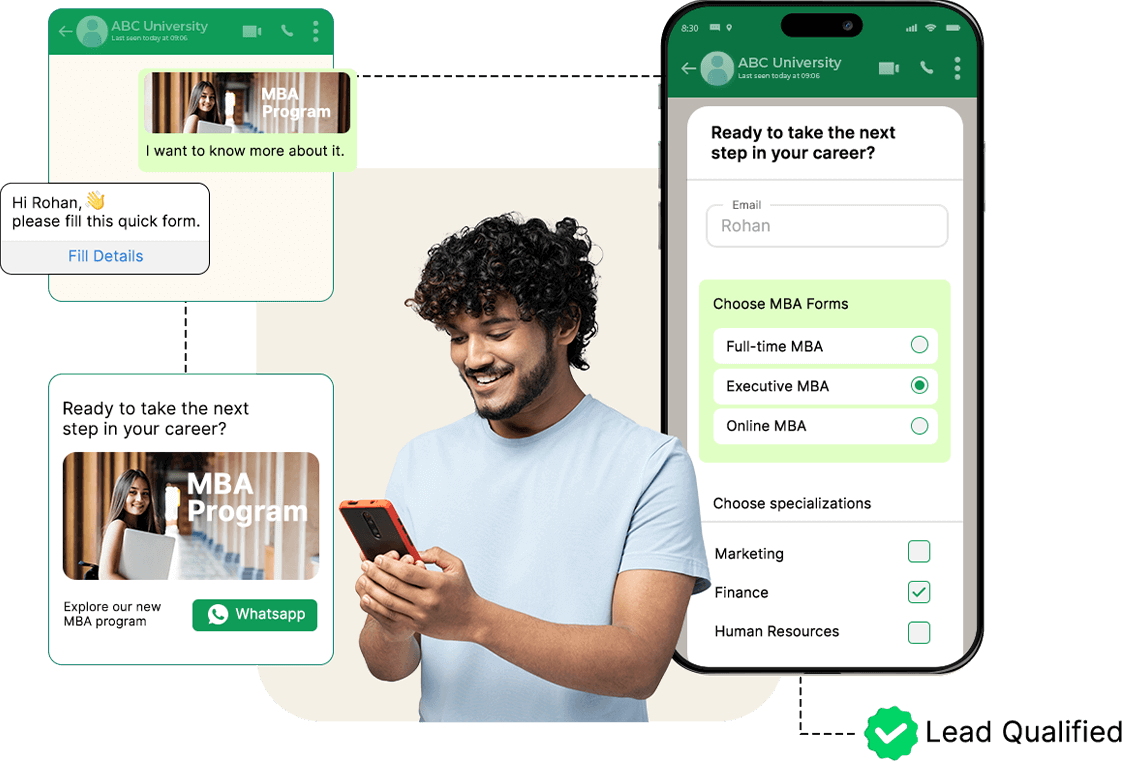 Capture details with customizable forms, inside every chat