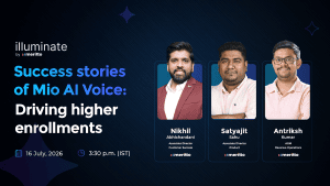 Mio AI Voice experts discussing how AI improves student enrollment and admissions outcomes