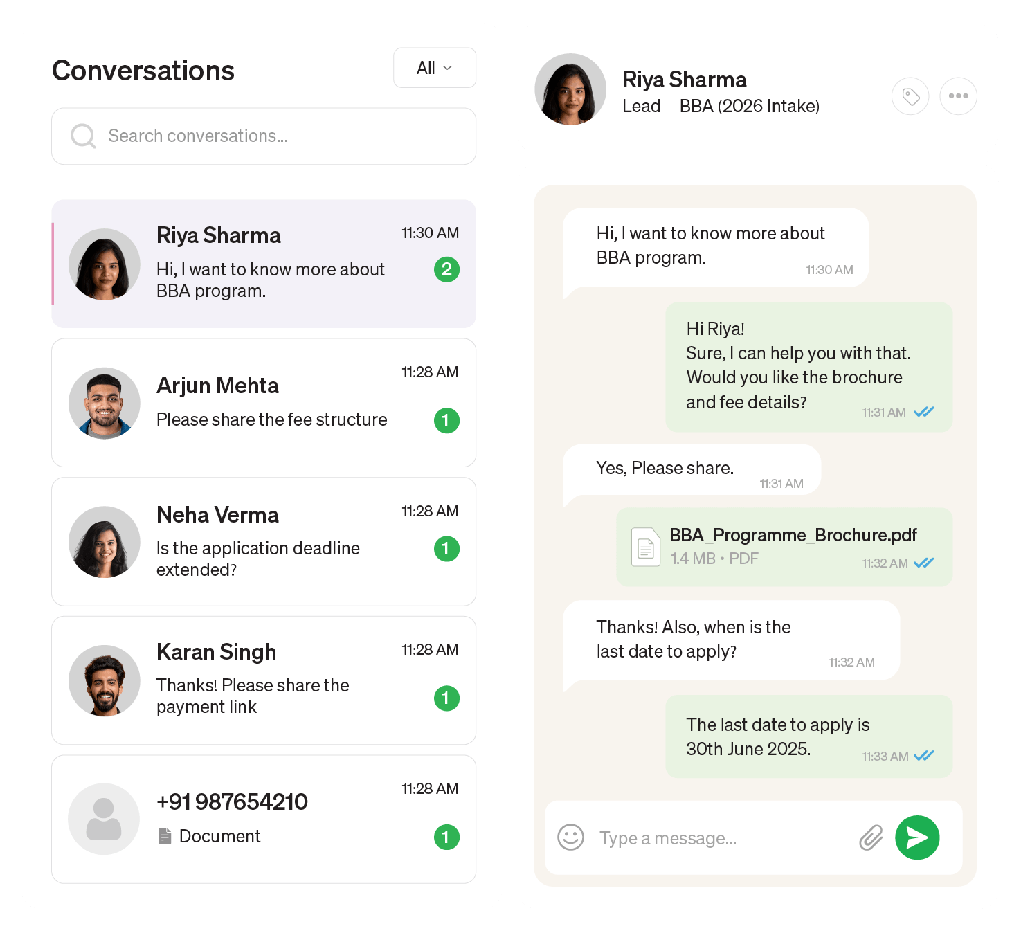WhatsApp and Live Conversations